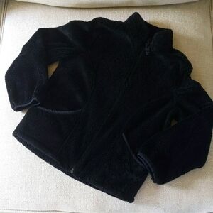 Children's Place Girls Black Fleece Jacket - Size M (7/8)